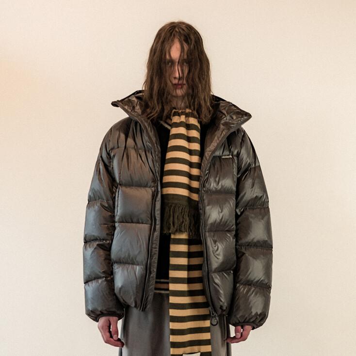 HOODED DUCK DOWN JACKET CHARCOAL
