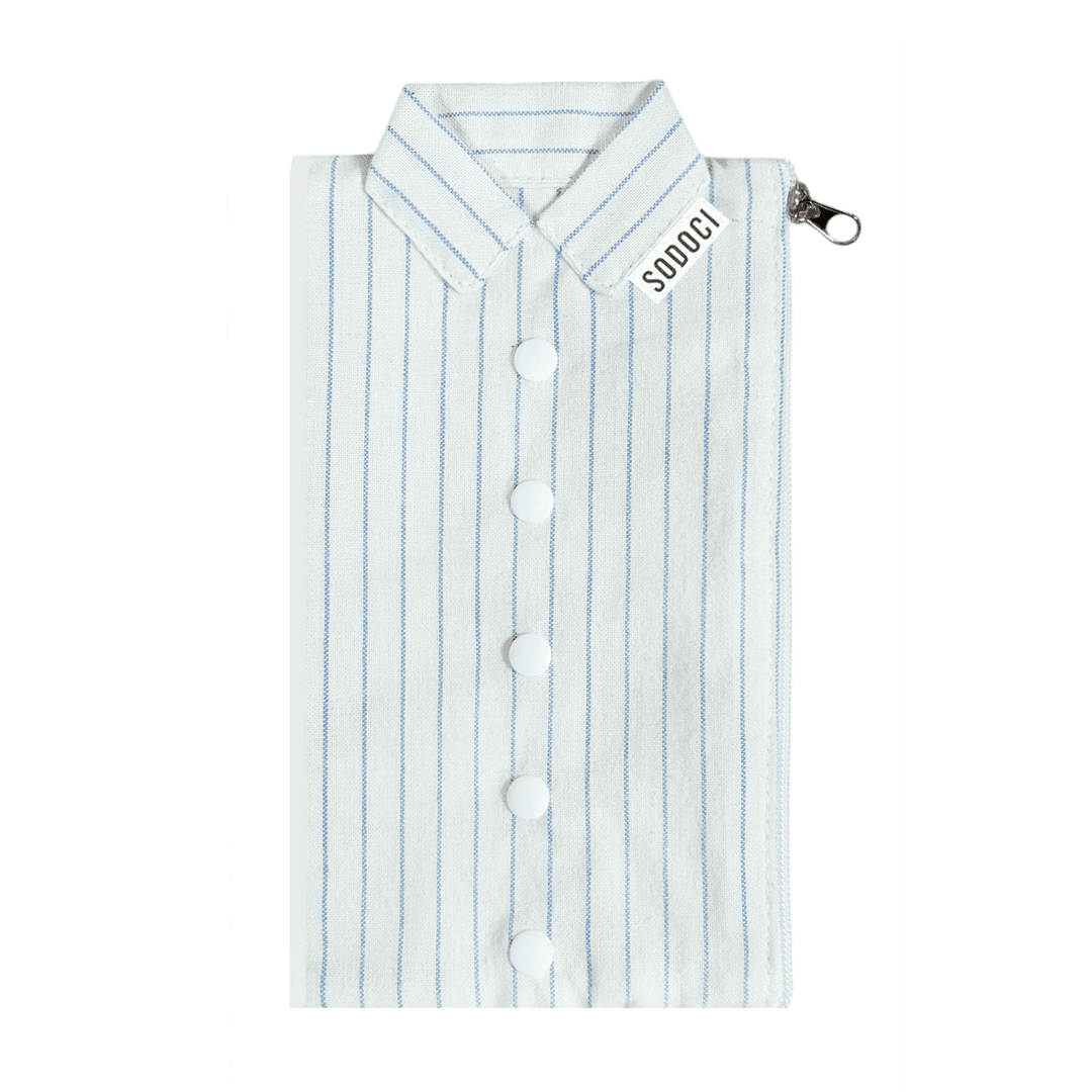 IVORY FLEECE STRIPE SHIRTS POUCH M