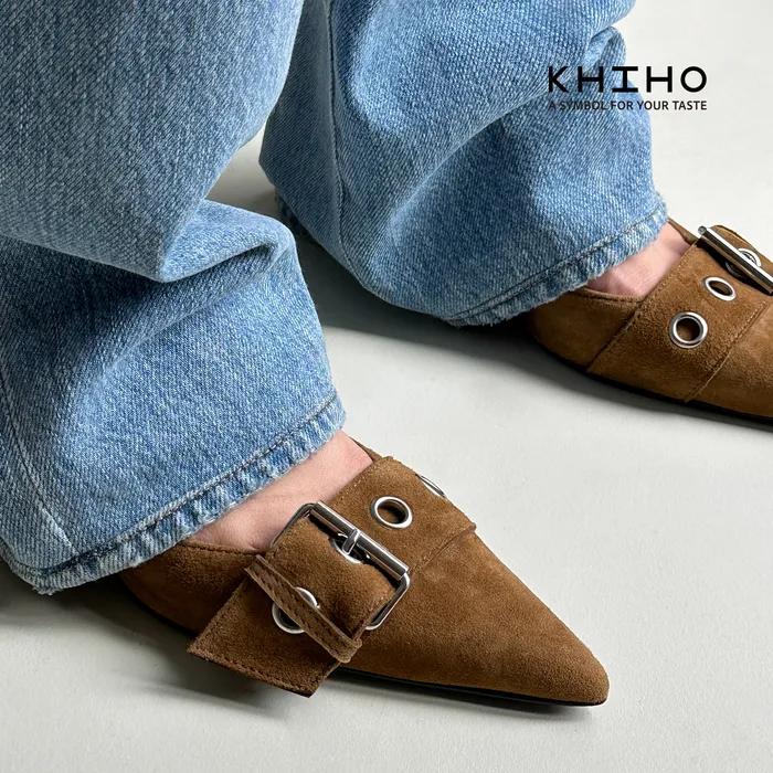[29CM 단독] POINTED BUCKLE SLINGBACK / BROWN SUEDE