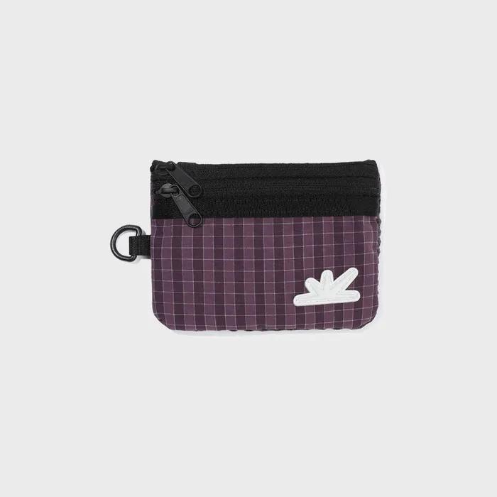 Zip Card Pouch Purple Grid