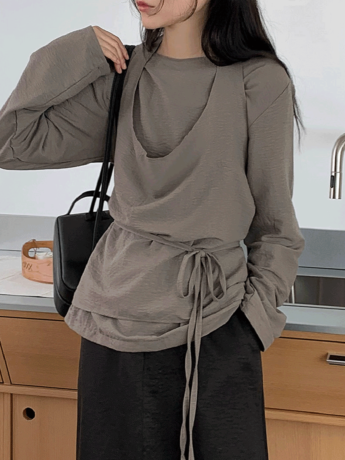 enne halter set blouse (3color)