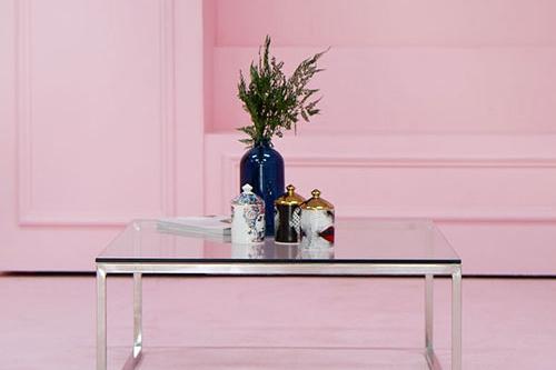 글라스 스테인레스 사각 소파테이블