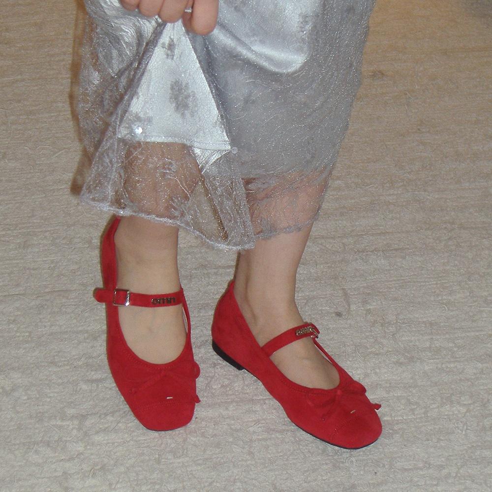 omn flat shoes[red]