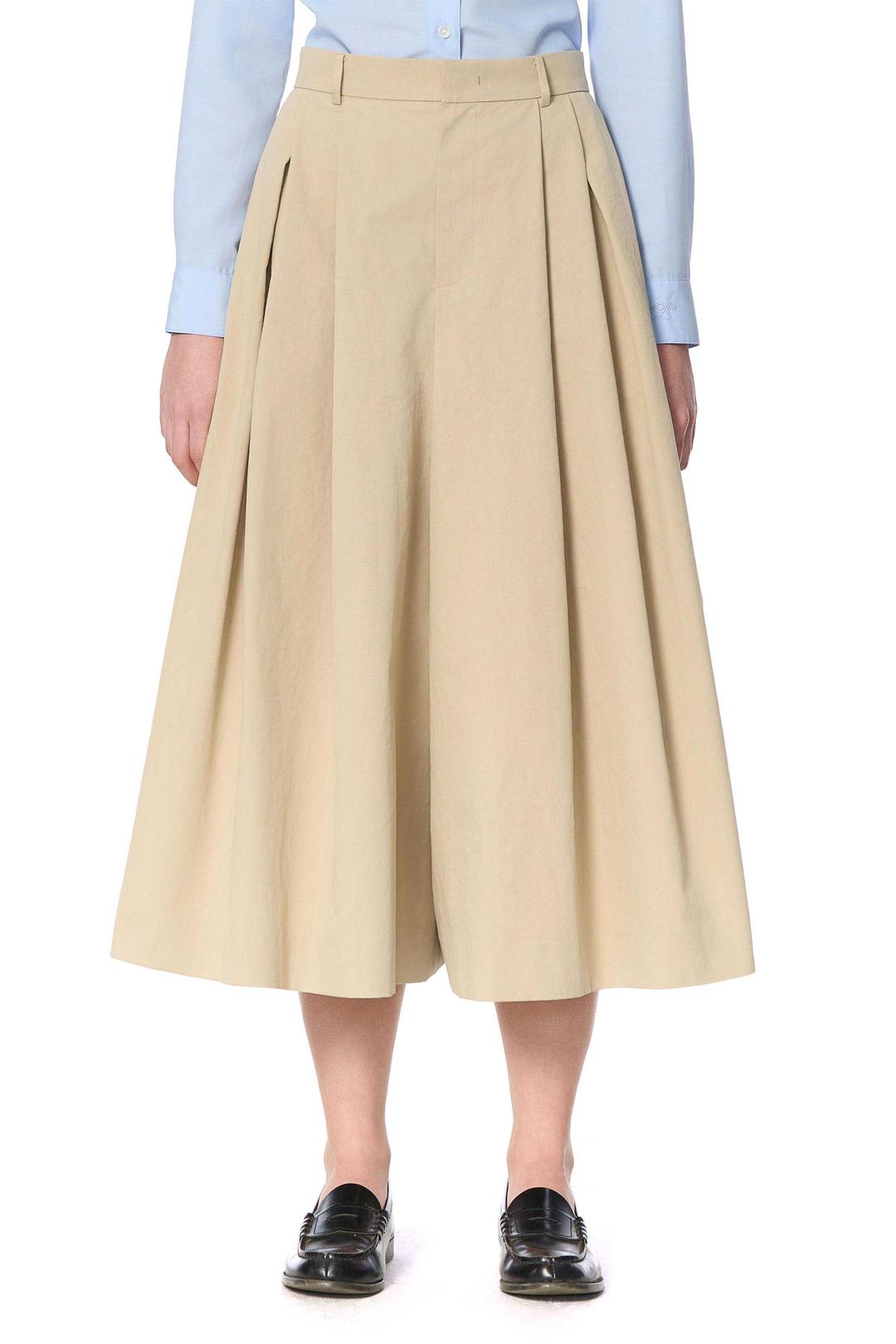 BEIGE WIDE TUCK SHORTS