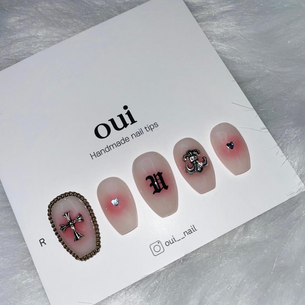 수제네일팁 에스파 지젤 네일 유니크한 붙이는네일