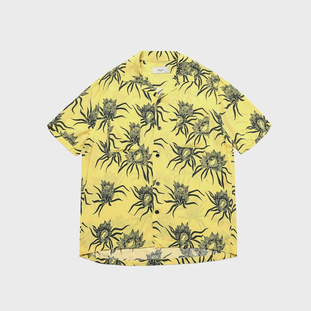 HAWAIAN SHIRT FLOWER YELLOW