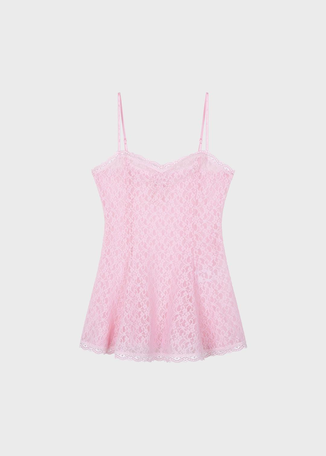 Studio Lace Mini Dress Pink