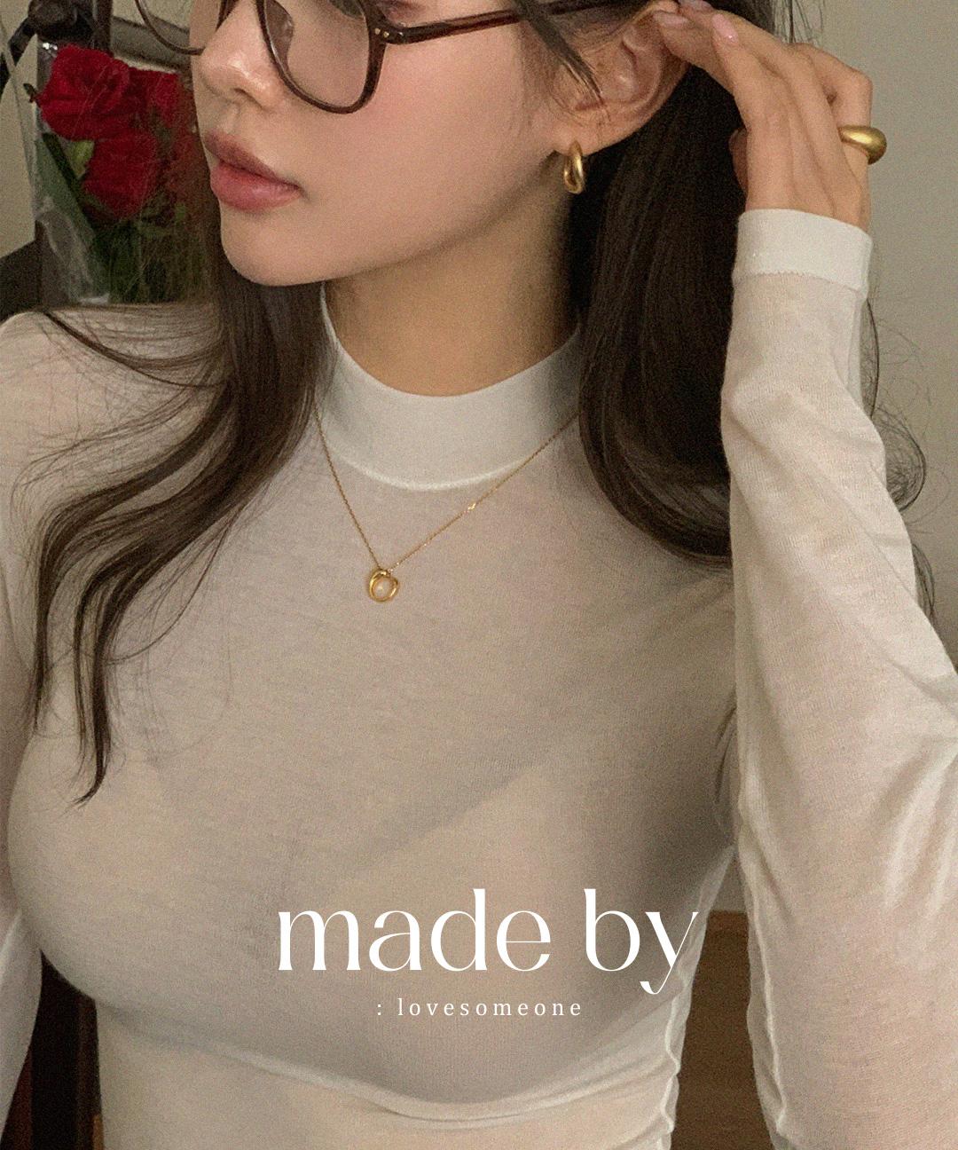 [MADE] 베이직 반목 폴라 텐셀 시스루 얇은 이너 긴팔 티셔츠 5color (2차 재진행)