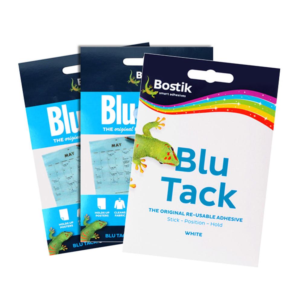 [블루택]  블루 45g  2개 + 화이트  / blutack, 무독성 접착제, 재사용 점착제, 찰흙대용 , 점토 놀이, 벽에 사진붙이기, 소품고정, 풀, 테이프
