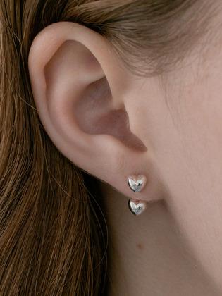 [단독](실버925) 투 하트 이어자켓 귀걸이 EC1991