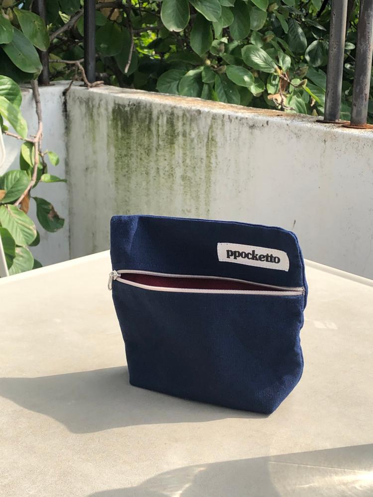 ppocketto basic pouch 뽀겟또 베이직 파우치 Navy n Red