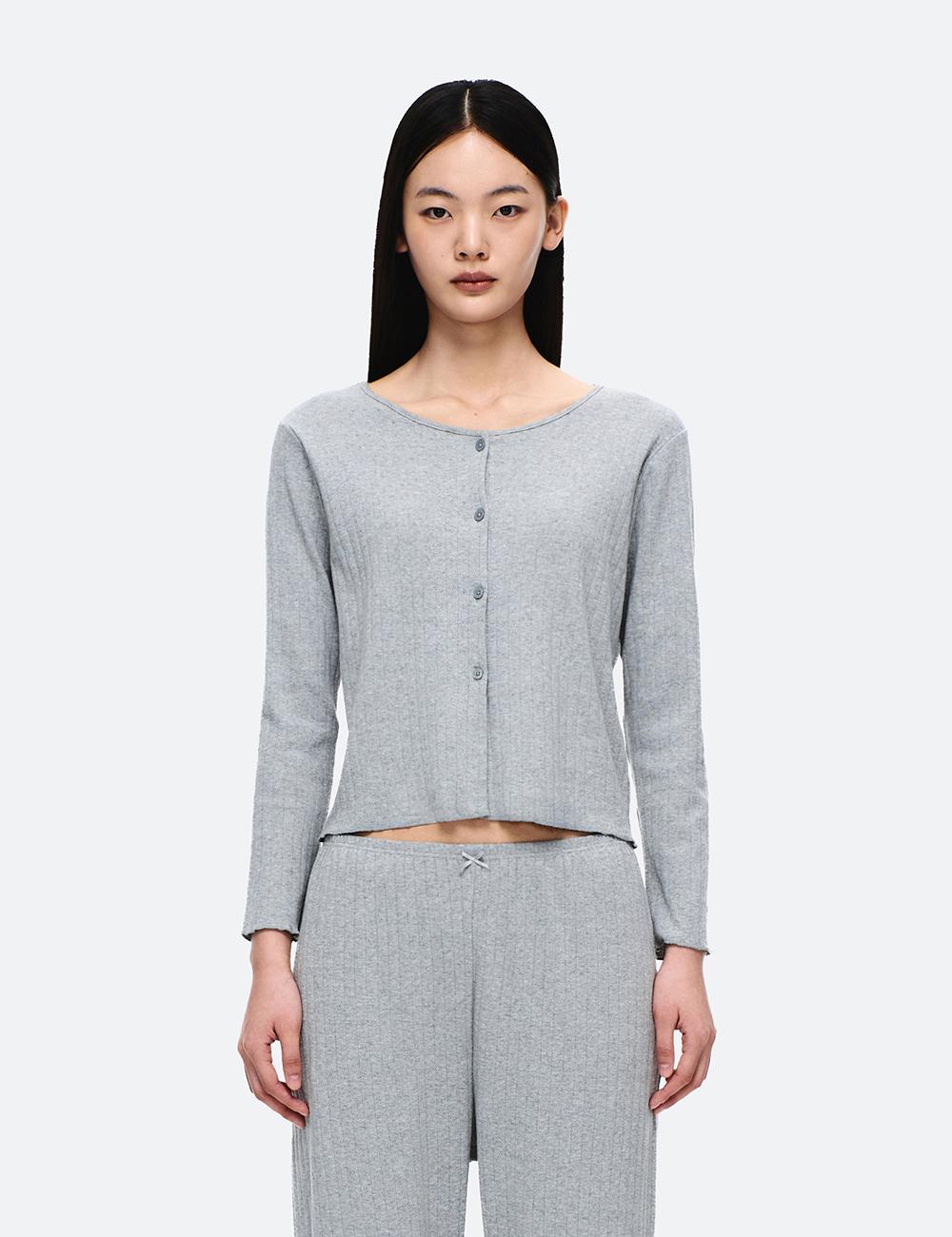 코튼 파자마 가디건