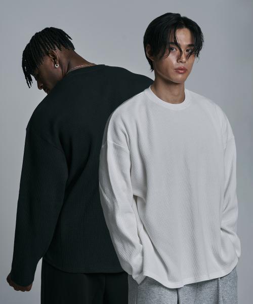 [2PACK] 와플 루즈핏 롱슬리브