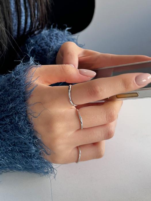 [바이이에르] 실버(W) 리틀 웨이브 심플 반지 BH7R40715W9