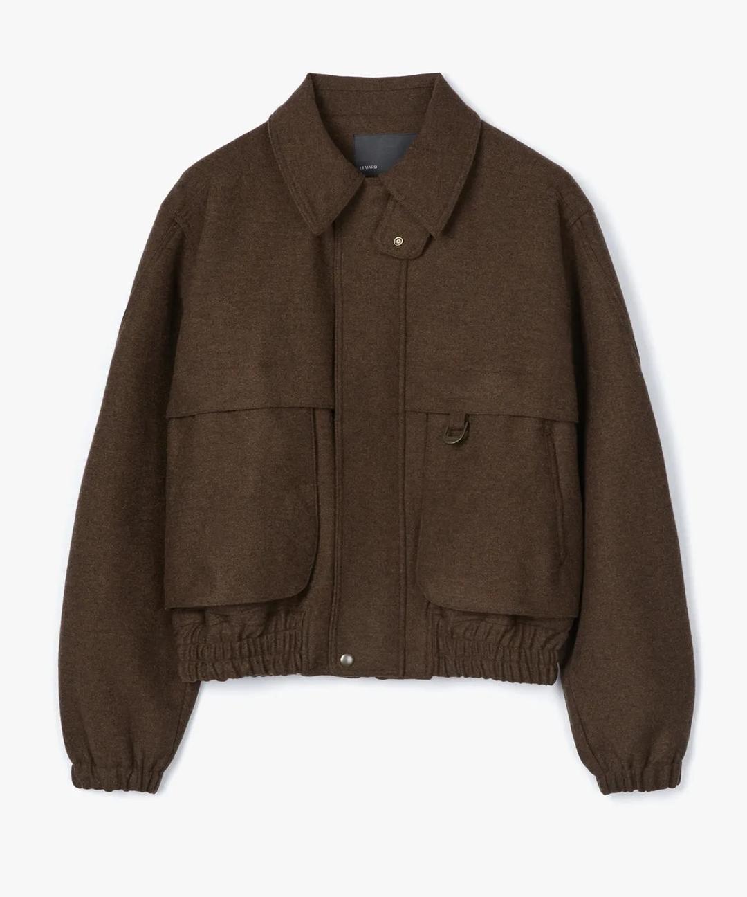D링 울 워크 자켓 - BROWN