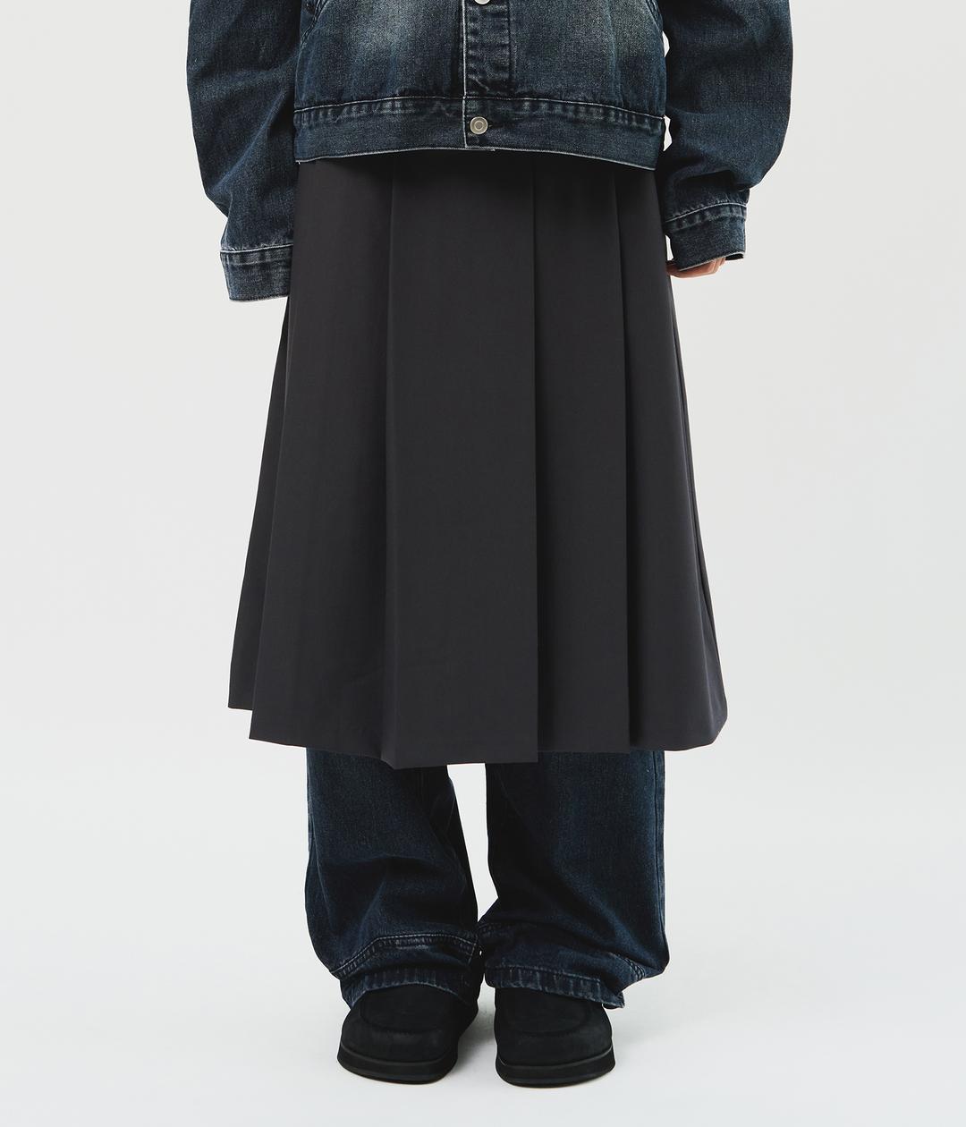 (W) Belted Pleats Skirt (2color)
