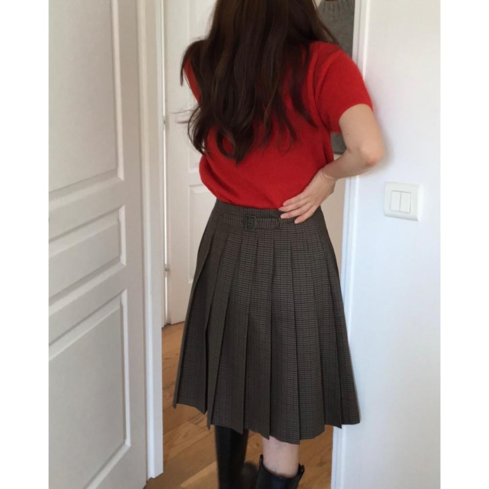 founders 파운더스 신치 스커트 A라인 미디 플리츠 주름 프레피 sk (2colors)