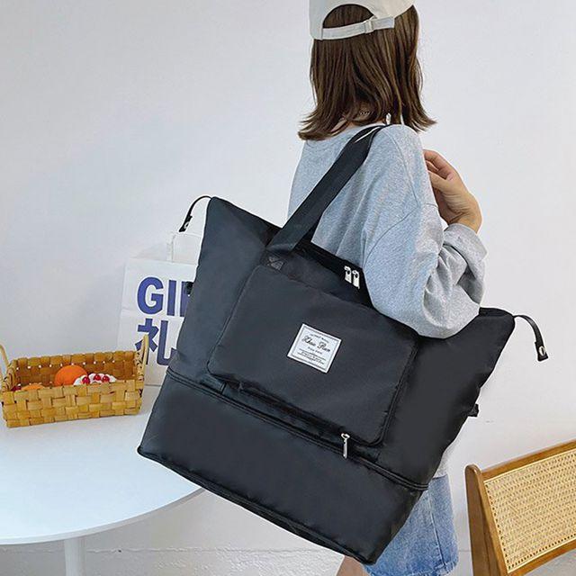 [특가/1+1] 대용량 폴딩 보스턴백 여행가방 캐리어결합 크기조절 여행보조가방 파우치 트래블 여행짐가방