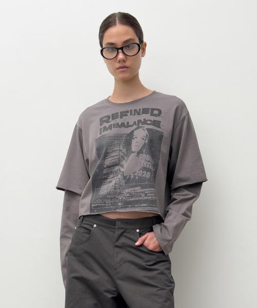 WASHED LAYERED TEE (dark grey)