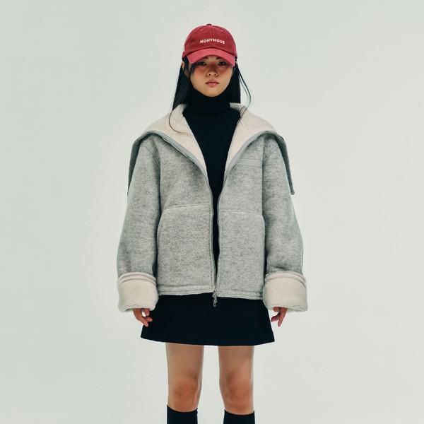NONYMOUS AA Wool Fleece Hoody Jacket - L/GRAY (AADCJP0020LY)