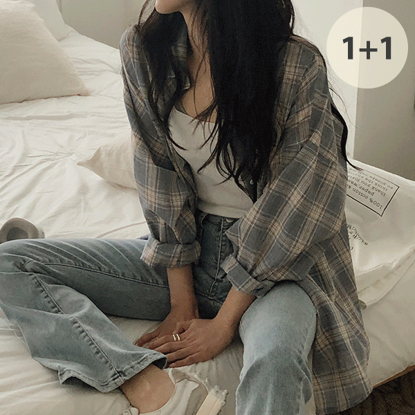 [1+1할인특가🎁]3만장돌파🔥평점4.8/프레즐 오버핏 린넨체크셔츠