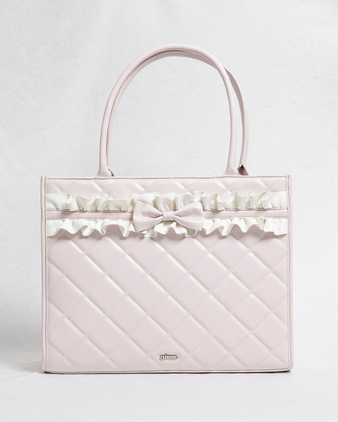 フロントフリルキルティングトート