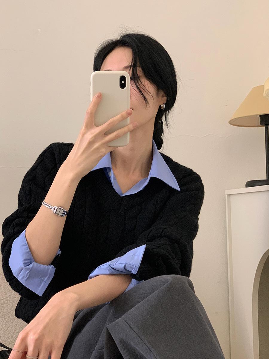 비올레트 스티치 셔츠