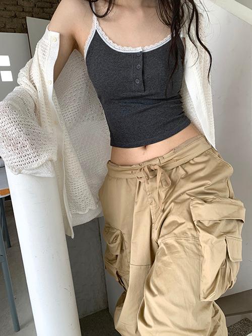 [캡내장] lace cap sleeveless, 4color