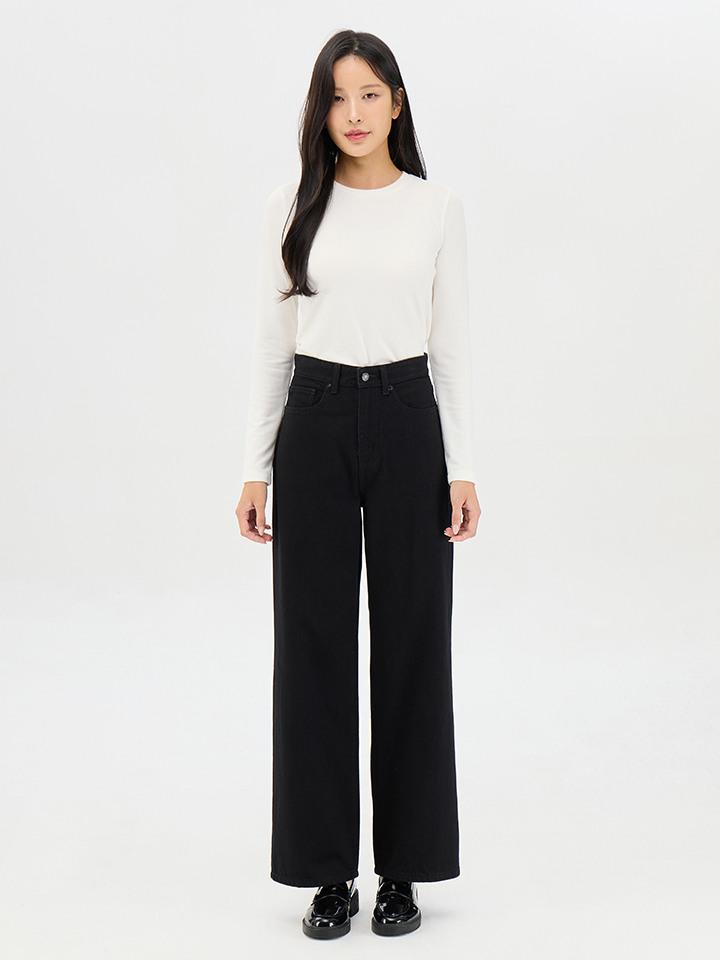 TOPTEN10 여성) 더 웜 기모 와이드 데님 팬츠| 굿 셀렉션, 굿 서비스 굿웨어몰