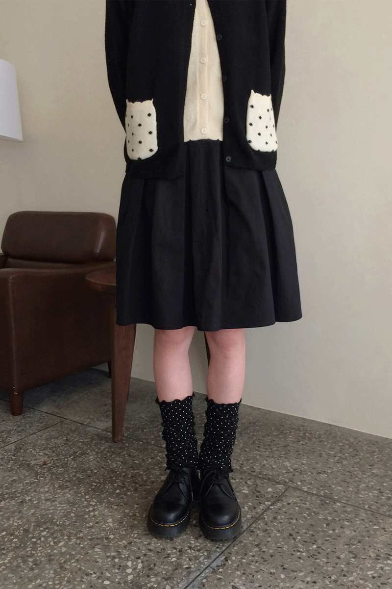 (25FW 미리 어텀🍂)큐미 핀턱 미디스커트
