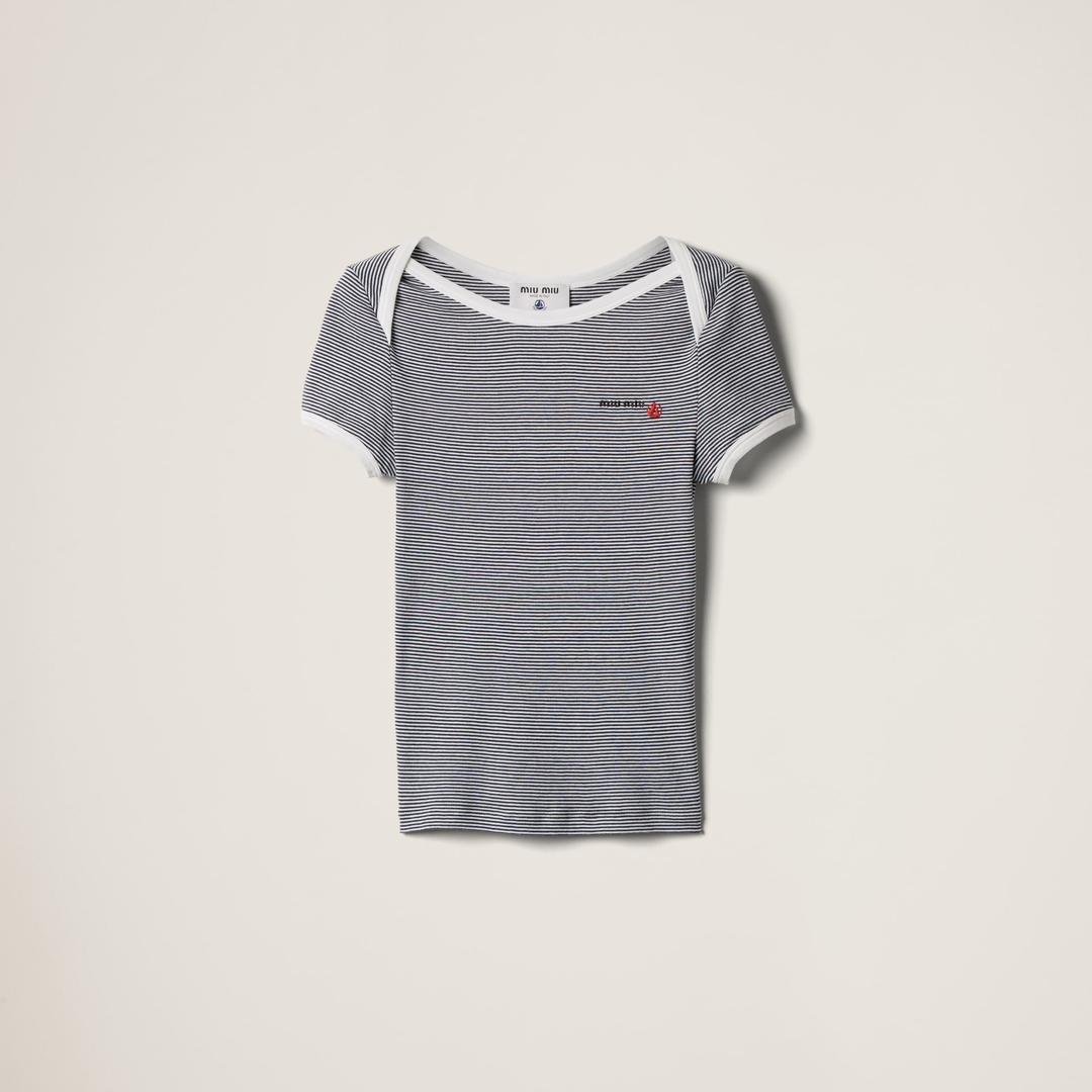 Petit Bateau × Miu Miu 리브 저지 티셔츠