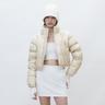 VARSITY SHORT PUFFER JACKET [BEIGE]