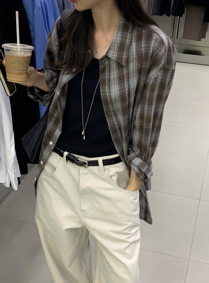 Soft over checked shirt