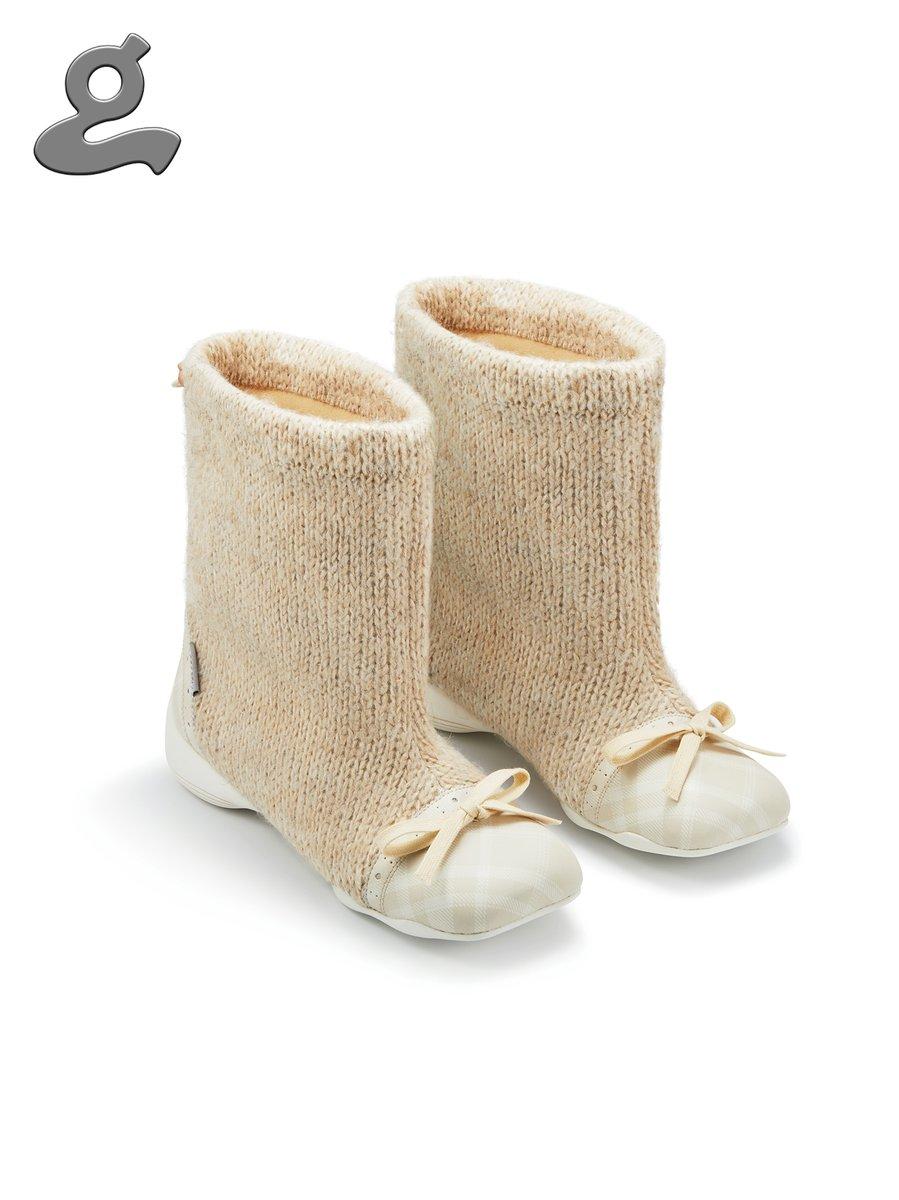 Knitted Check Ballet Boots