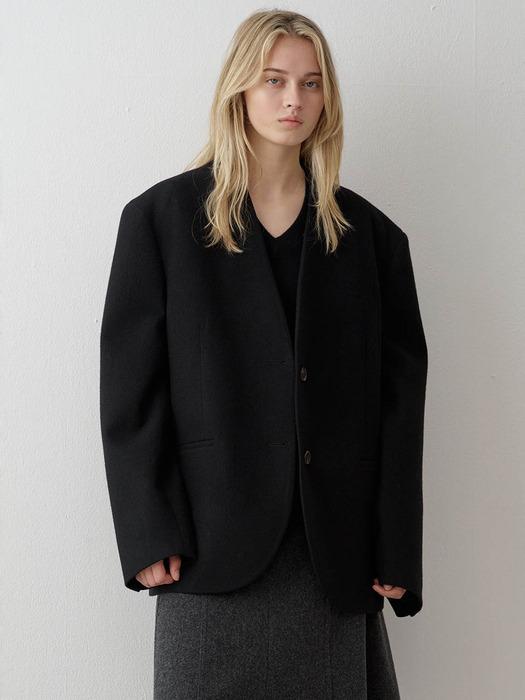 미니멀 칼라리스 재킷_black
