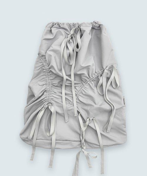 LIGHT SHIRRING GYM SACK LIGHT GRAY
