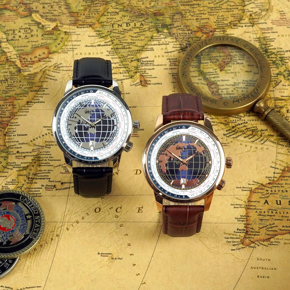 발렌티노 루디 빈티지 레트로 아날로그 월드타임 가죽시계 2종