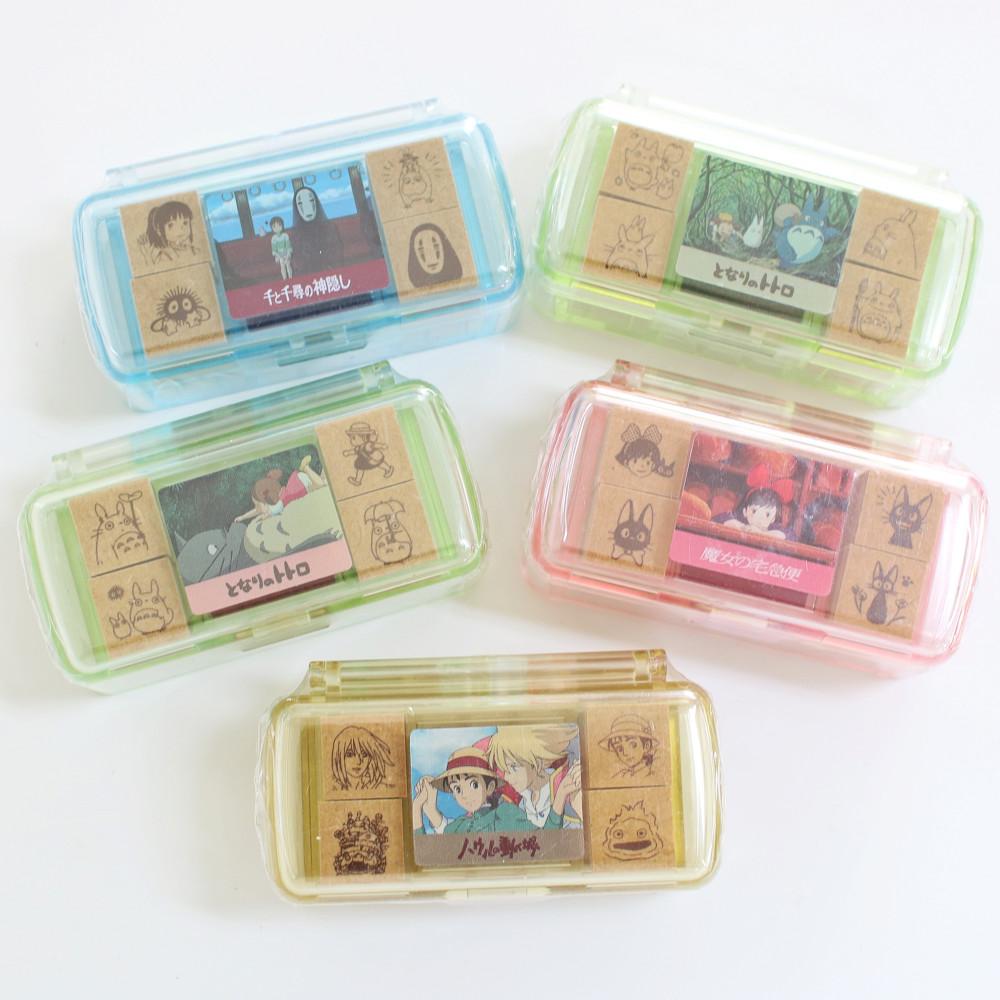 지브리  토토로 미니 스탬프 도장 하울의움직이는성 센과치히로의행방불명 가오나시 마녀배달부키키(지지)