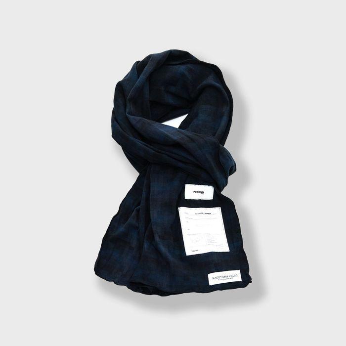 mosaic check scarf_blue