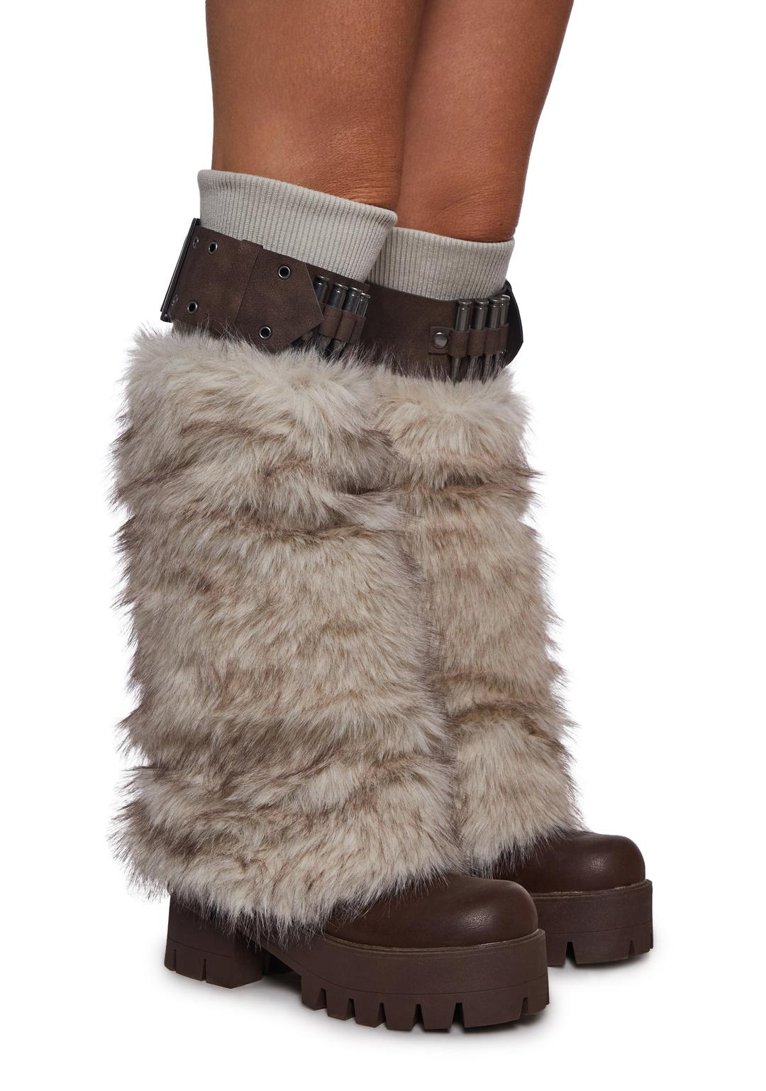 Signal Faux Fur Boot Covers - WHITE / ONE SIZE