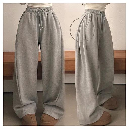 [골반볼륨up!/숏ver,롱ver] 면or기모선택 사이드 핀턱 와이 드 롱팬츠 4color