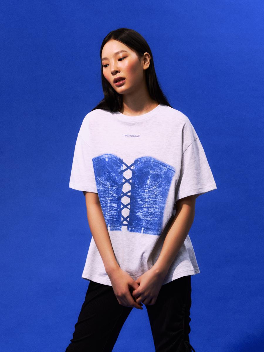 Corset Printed T-Shirt (M. Grey)