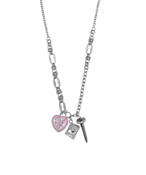 로즈 하트 못 써지컬 체인 목걸이