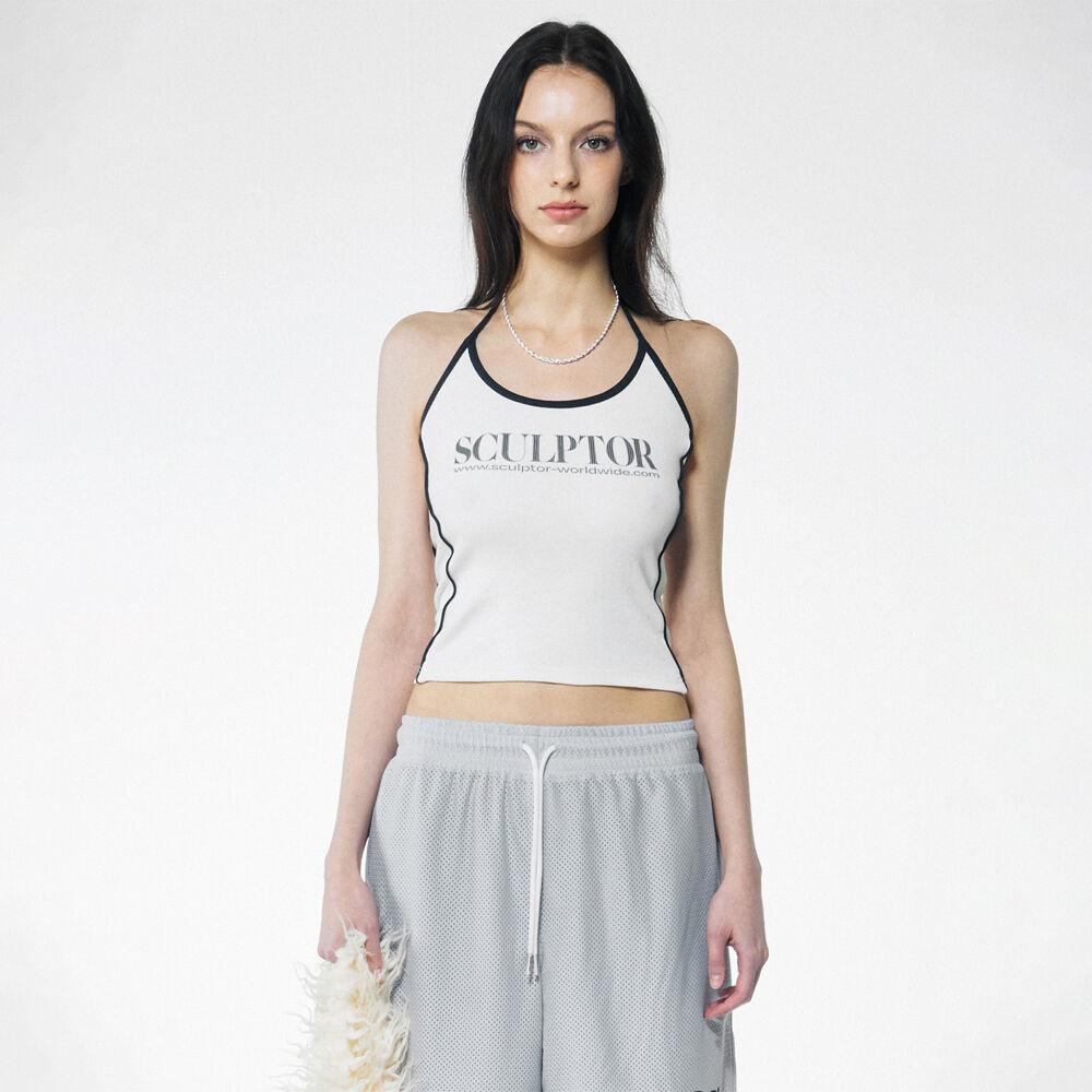 Classic Logo Halter Top White