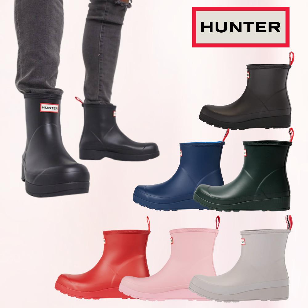 헌터 오리지널 플레이 숏 앵클 여성 여름 장화 레인부츠 부츠