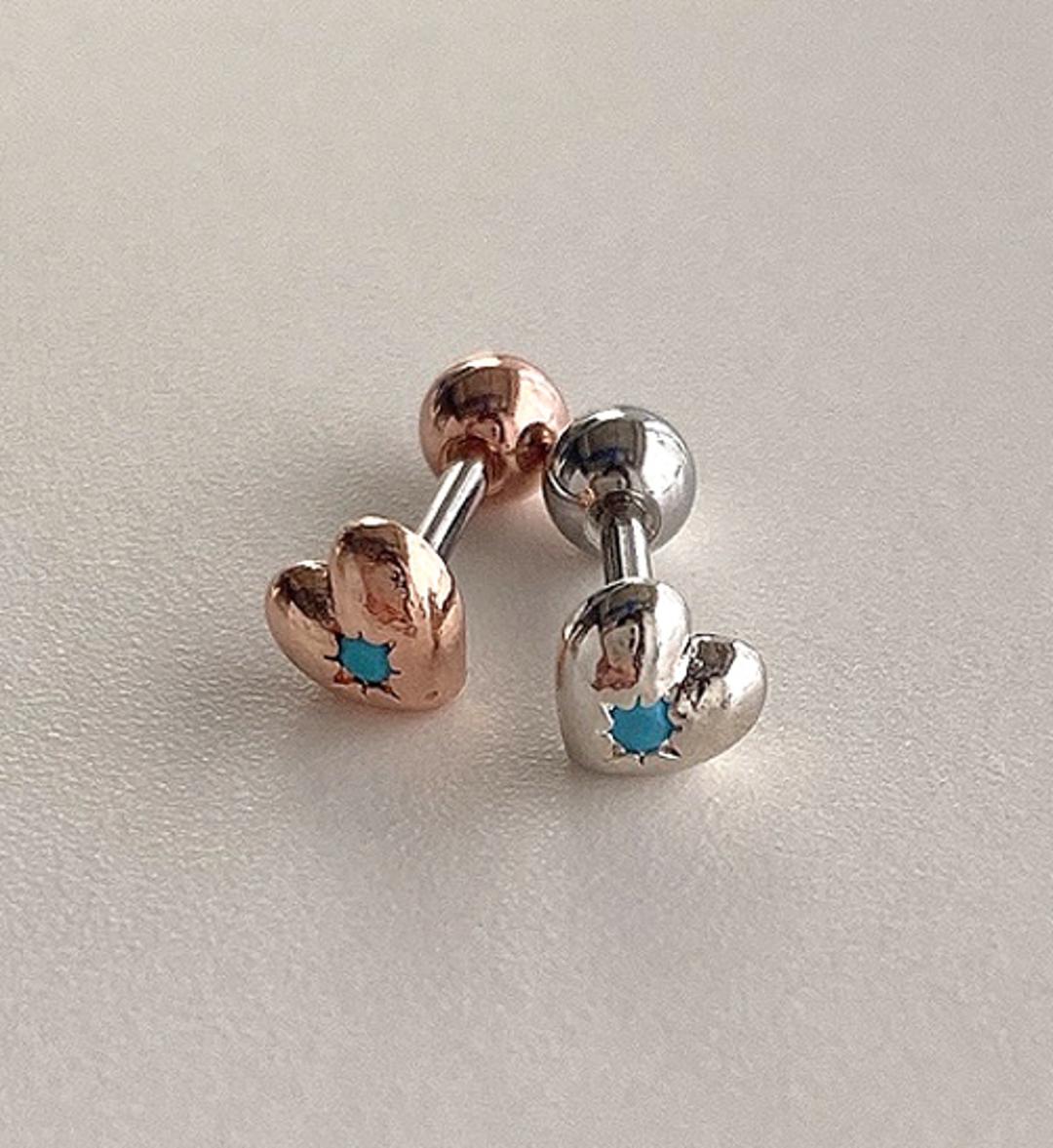 써지컬 터키 콕 하트 피어싱 / 2color