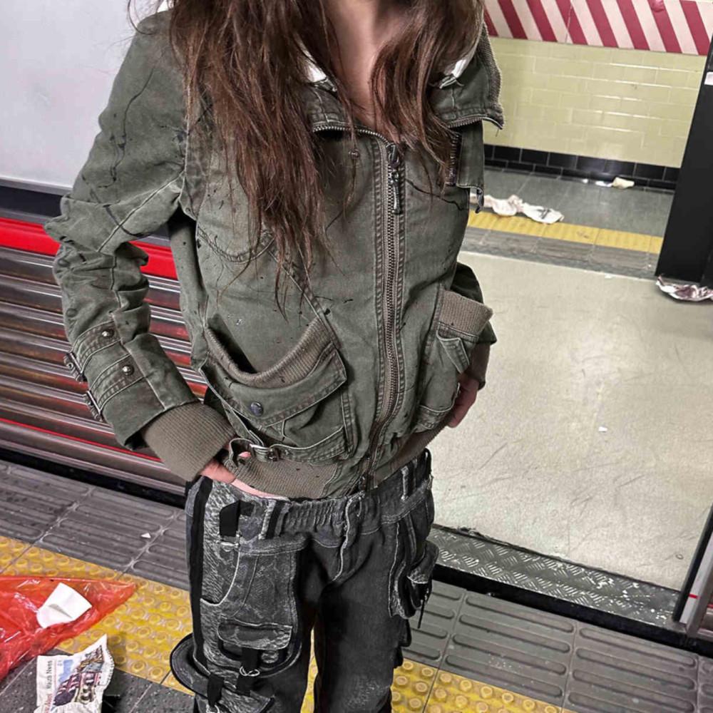 FULLTIDE 자켓 헤비웨이트 스플래시 잉크 투웨이 워싱 워크재킷