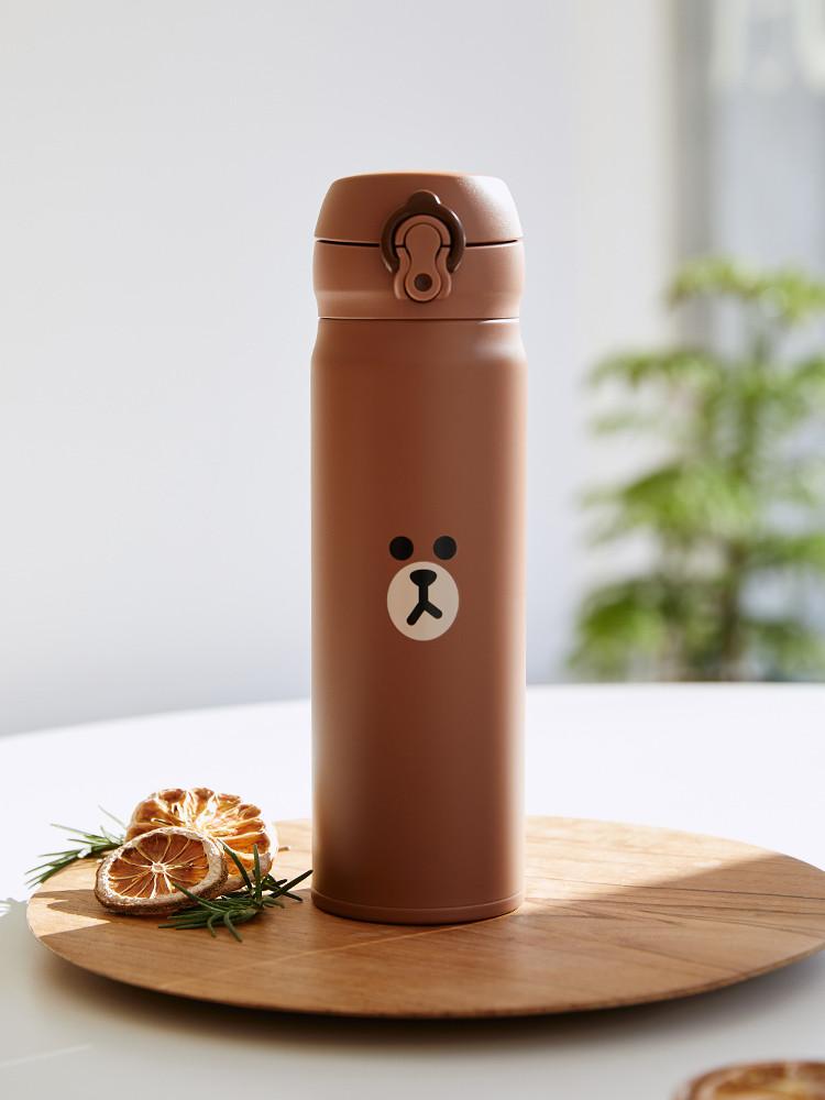 라인프렌즈 브라운 페이스 써모스 텀블러 (500ml)
