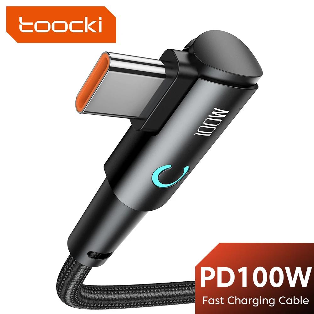 Toocki LED 100W C타입 to C타입 케이블, 5A 고속 충전 충전기 데이터 코드, 맥북 화웨이 샤오미 포코 삼성 USBC 케이블