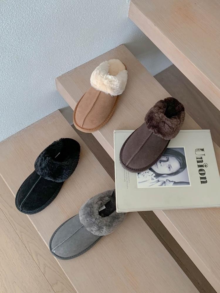 [오아이몽]﻿[28일까지 공구] 소가죽 어그 슬리퍼/ 어그미들부츠 (4color)